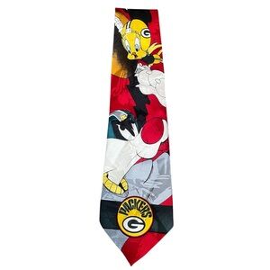 Football Toons Tie Green Bay Packers x Looney Tunes Vintage 90’s 100% Silk Tie